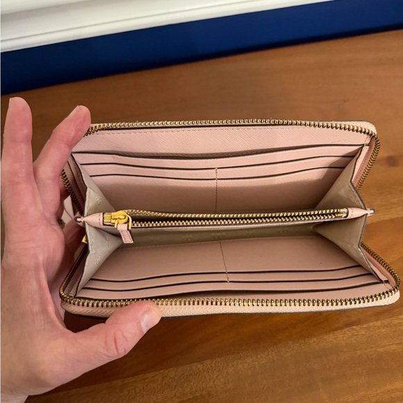 Tory Burch Wallet Gemini Link Zip Continental Flower Fields Zip Around - Picture 6 of 6